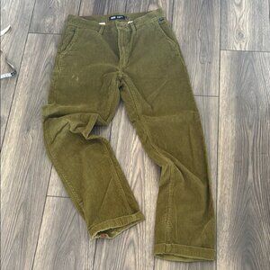 Authentic Chino Cord Relaxed Pant size 30 in olive green